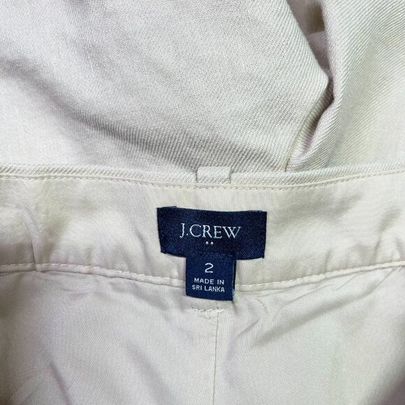 J. Crew Factory Size 2 High Rise Pleated Shorts Tan Lined Linen Blend - Picture 2 of 8